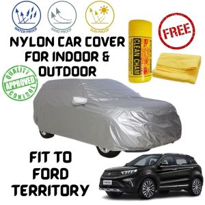NMS - Nylon Car Cover for FORD TERRITORY with Clean Cham Chamois Towel Waterproof Lightweight Car Cover Protection