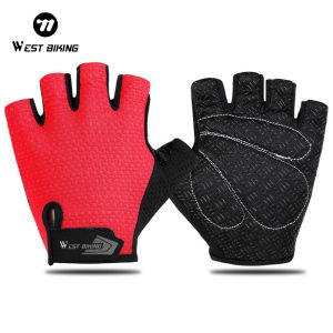 WEST BIKING Cycling Gloves Half Finger Shockproof Anti-Slip MTB Road Bicycle Gloves Men Women Summer Breathable Sports Gloves