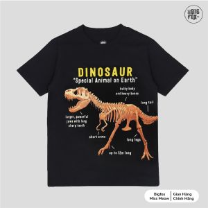 [OUTLET]Áo cộc tay cho bé trai size đại BIGFOX - MISS MEOW vải cotton mềm mịn mặc mùa hè in khủng long cỡ trẻ em 34567891011 tuổi 11-40kg