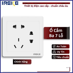 Ổ cắm điện IREKE 7 lỗ âm tường chính hãng tiêu chuẩn châu âu giá Việt Nam