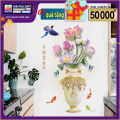Decal dán tường bình hoa sen SK9328. Dễ dàng thi công và tháo bỏ phù hợp dán trên tất cả các bề mặt nhẵn mịn. 