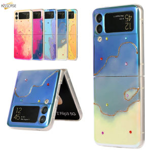KISSCASE for Samsung Z Flip 3 5G Cases Shiny Bling Case Capas Clear Cover For Samsung Galaxy Z Flip3 Z Flip 3 5G