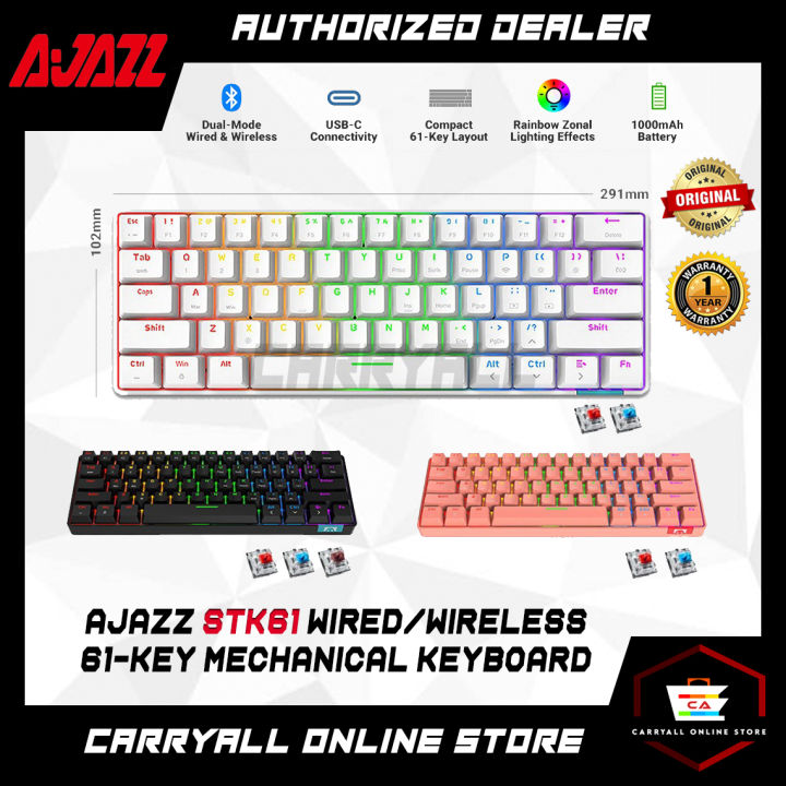 ajazz-stk61-dual-mode-wired-wireless-61-keys-mechanical-keyboard