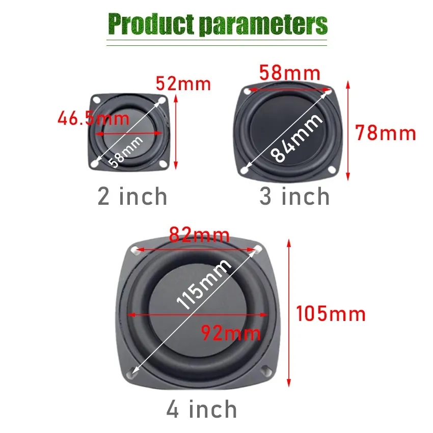 Passive Bass Radiator Inch Inch Inch Speaker Membran Woofer