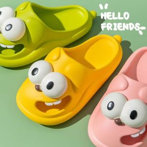 Selipar platform kartun wanita personaliti lucu hodoh comel rumah dalaman tidak licin di luar untuk memakai selipar