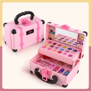 Children Makeup Toy Girl Toys Cosmetics Playing Box Kids Makeup Princess Make up Box Play Set Lipstick Eye Shadow Safety Nontoxic