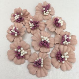 10pcs 2cm 3D Polyster Artifical Flower Décor Flower Patches for Sew Glue DIY Décor Craft Bridal Wedding Dress Applique