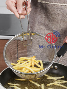 Stainless Steel Round Shape Mesh Skimmer with Handle/Colandle/Kitchen
