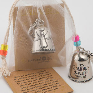 [COD] Blessing Bell Friends Are Angels Ornament Blessing Bell Watch Over Me Crafts for Doors Vehicles and Bags or Keys