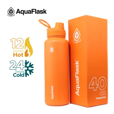 AquaFlask (40oz) Wide mouth w/ flip cap Vacuum Insulated Stainless Steel Drinking Water Bottle