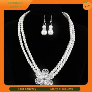 ❣️❣️❣️ Fashion Vintage Womens Bride Wedding Jewelry Set Rhinestone Faux Pearl Necklace Bracelet Earring Wedding Party Jewelry Gift