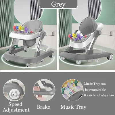 Baby walker with music Advanced Adjustable Heights walker baby murah Pejalan kaki bayi baby Push Pejalan kaki bayi学步车