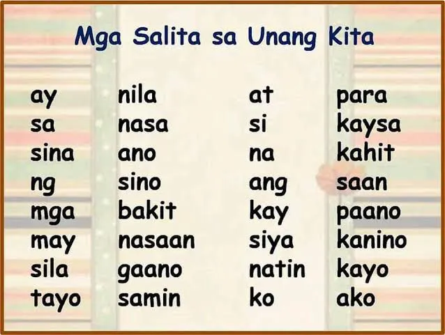 Sight words tagalog mga salita sa unang kita flashcards filipino ...
