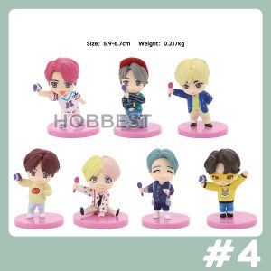Action Figure BTS BANGTAN BOYS isi 7 pcs - Miniatur Pajangan Topper Kue Mainan ARMY Kpop Boyband Korean