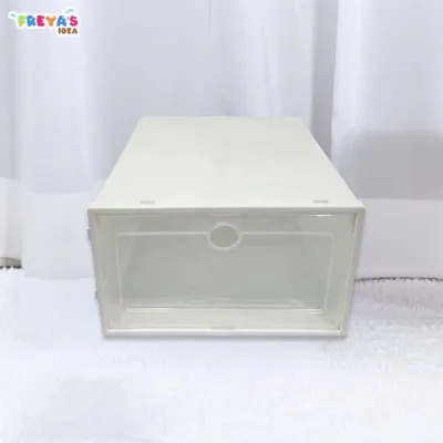 FR-C158 Kotak Sepatu Lipat Transparan Tebal Shoes Storage Box Organizer Rak Sepatu Plastik Susun