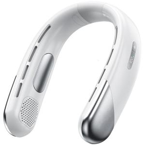 5-speed Adjustable Hanging Necks Fan Bladeless Rechargeable Digital Display Fan Cooling Gadget for Adults and Kids