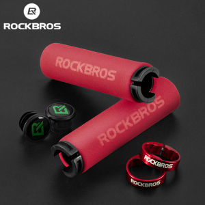 ROCKBROS Bicycle Grips MTB Silicone Sponge Handlebar Grips Anti-skid Shock-absorbing Soft Bike Grips Cycling Handlebar