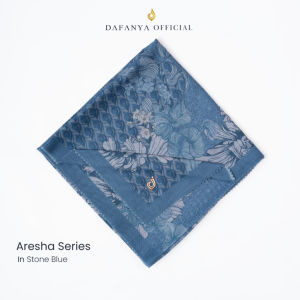 𝐃𝐀𝐅𝐀𝐍𝐘𝐀 - Aresha Series Jilbab Motif Floral Kerudung Segi Empat Hijab Scarf bahan Voal Laser Cut