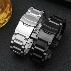 Zhangeer Vòng đeo đồng hồ bằng thép toàn bộ không gỉ trơn tháo nhanh 18mm 20mm 22mm 24mm cho Seiko Huawei GT3 Pro 46 42mm Vòng tay doanh nhân kim loại khóa gấp