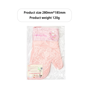 100% Authentic Sanrio Hello Kitty Oven Baking Gloves Cinnamoroll Microwave Oven Glove Kuromi Non-slip Heat Resistant Insulated Mitten Kitchen Tool Melody LFB192