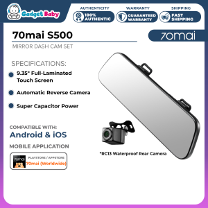 70mai S500 Mirror Dash Cam Set | Front and Rear | Touch Screen | Reverse Assistance | 1944P | Starvis 2 Sensor