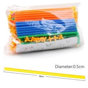 150Pcs Straw Constructor Toys Interlocking Plastic Toys Building Block Straw Toys For Kids Engineering
