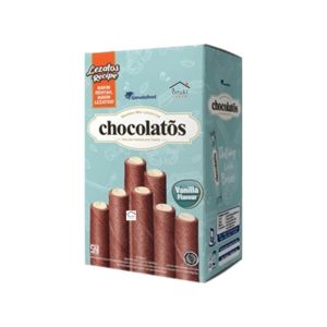 Chocolatos Long Vanilla Biskuit Wafer Roll Rasa Cokelat Vanilla