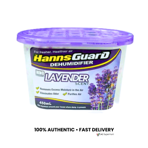 HannsGuard Dehumidifier Lavender Scent 500mL Moisture Absorber for Room Cabinet Closet Bathroom Eliminates Musty Odor