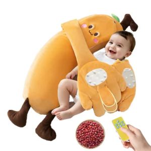 E7CE Baby Patter Soothing Pillow for Sleep Cartoon Banana Pattern Patting Sleep Toy Toddler Startle Prevention Patting Doll2026