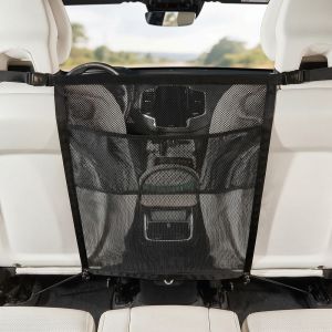 TKC28 Elastic Edge Car Pet Barrier Mesh Material Sturdy Durable Pet Isolation Net Space-Saving 2-layer Construction Car Seat Protective Net Car Interior
