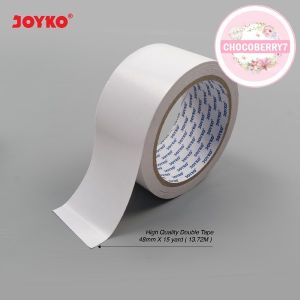 Double Sided Tape Perekat 2 Sisi Joyko 15 yard Ukuran 6mm 12mm 24mm 48mm Panjang 15 Yard