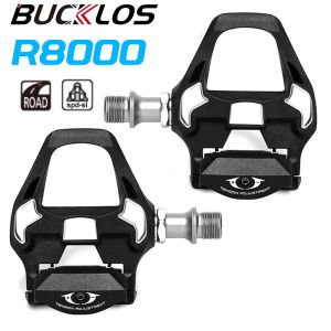 BUCKLOS Road Bike Pedals PD R8000 Ultegra Self-locking Pedal Fit SPD-SL Cleats 3 Sealed Bearing Clipless Pedals