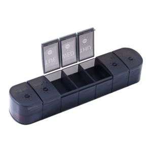 YINGXING 14 Grid Weekly Pillbox Tablet Holder 7 Days Double-Layer Pill Storage Box Mini Jewelry Boxes with Compartments Medicine Splitter Box for Travel