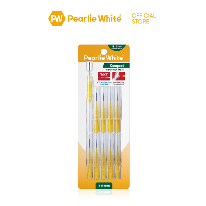Pearlie White Compact Interdental Brush XS 0.8mm Pack of 10s Lazada