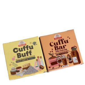 Cuffu Bar Coffee Scrub & Volcanic Ash Soap | Whitening Collagen & Glutathione Enriched | Scar Remover |Thai Beauty Shop