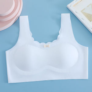 KUCHAR Kids Ice Silk Sports Training Bra Fixed Pad Breathable Vest Camisole for 9-12 Years Old Girls