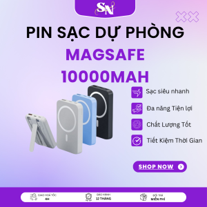 Pin sạc dự phòng 10.000 mAh chính hãng giá rẻ đa dạng Sạc Dự Phòng Không Dây 10000mAh Pin Dự Phòng Tích Hợp 2 Dây Sạc Sạc Siêu Nhanh Pin Lithium Nam Châm Hít Siêu Chắc