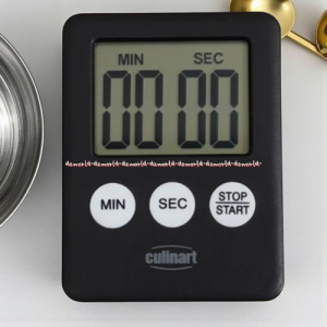 Culinart Timer Kitchen Black Dapur Digital Mini Hitam Desain Ringkas Pengaturan Mudah Layar Digital