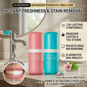 Probiotic Toothpaste-free Dental Tablets Natural Whitening Fluoride-Free & Zero Waste Mint Toothpaste Tablets For Fresh Breath & Deep Cleaning