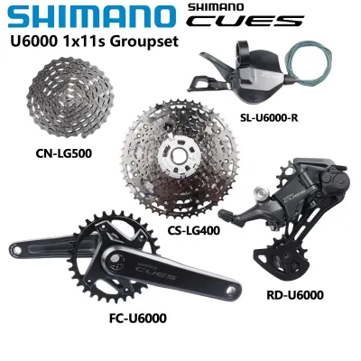 Shimano CUES U6000 1x11s MTB Groupset 170MM 175MM 30T 32T Crankset Rear Derailleur U6000 SGS SL Right 11s LG500 Chain Mountain Bicycle Set