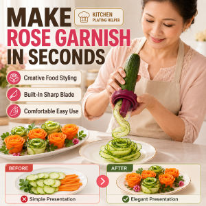 Rose-Shaped Fruit and Vegetable Roller Cutter Manual Spiral Slicer Creative Fruit Peeler Flower Decorative Tool Kitchen Garnish Cutting Accessory