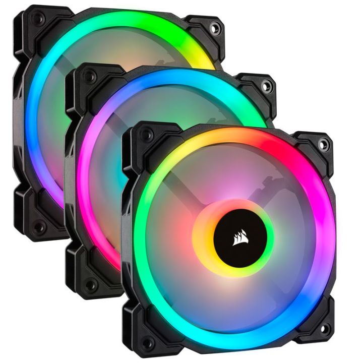 Corsair LL120 RGB 120mm Dual Light Loop RGB LED PWM Fan — 3 Fan Pack ...
