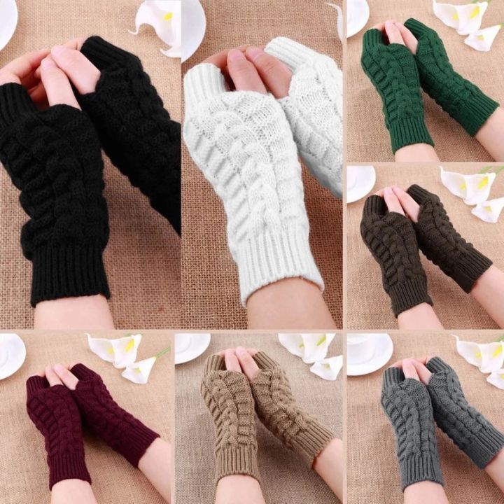 Fairy Castle】Fashion Unisex Men Women Knitted Fingerless Winter
