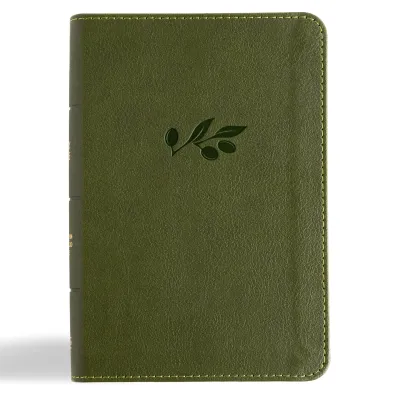 CSB Large Print Compact Reference Bible Digital Study Edition Olive Leathertouch