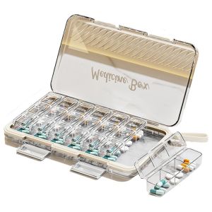 Kotak Penyimpanan Obat 7 Hari 21 Grid Kotak Obat Harian Pill Box Daily Pagi Siang Malam Storage Obat