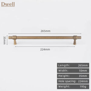 Solid Brass Brushed Antique Brass Bronze 500mm Pull Drawer Knobs Kitchen Cabinet Handle