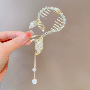 Pearl Butterfly Flower Tassel Hair Bun Buckle Hairpin Back Brain Spoon Ball Head Pan Hair Clip Bud Clip High Ponytail Buckle Bud Hair Pin