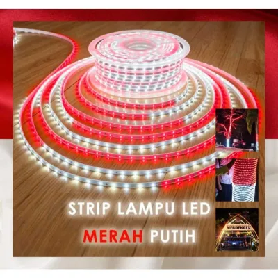 300MTR LAMPU LED STRIP 5050 MERAH PUTIH MODEL JEPIT dan RGB WARNA WARNI 1 ROLL 100 300 METER