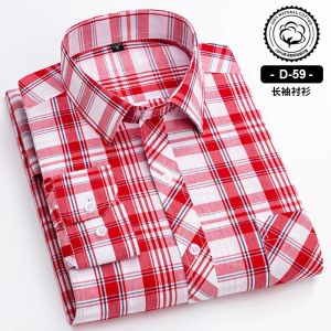 New Cotton Plaid Casual Shirts For Men Long Sleeve Fashion Print Checked Regular Fit Mens Plaid Shirts Dress Daily Clothing Soft2026