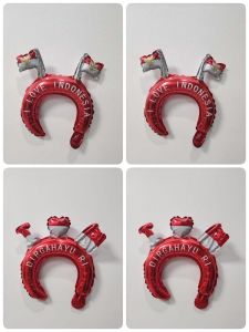 Balon Bando 17 Agustus Motif Telinga 10 pcs 20 pcs / Balon 17 Agustus / Balon Dirgahayu RI / Balon Dekorasi Merah Putih / Balon Merah Putih / Balon Kemerdekaan RI